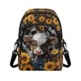 thumbnail image 1 of Xixirimido Cow Cowhide Sunflower Pattern Small Sling Bag Cell Phone Purse Fanny Crossbody Bag for Women Trendy Chest Backpack with Adjustable Strap, Black, 1 of 7