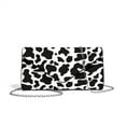 thumbnail image 1 of Xixirimido Cow Print Black Print Clutch Purses for Women Evening Handbags for Formal Wedding Party Cocktail Prom Crossbody Envelope Bag with Detachable Chain, 1 of 7