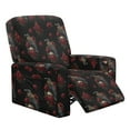 thumbnail image 1 of Xixirimido Crow Roses Skull Halloween Pattern Recliner Slipcovers 4 Pieces Stretch Lazyboy Recliner Chair Cover Non Slip Recliner Couch Covers with Storage Pockets Furniture Protector, 1 of 8