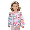 thumbnail image 1 of Xixirimido Cute Axolotl Jellyfish Print Toddler Girls Casual Sweatshirt Long Sleeve Pullover with Ruffle Shoulder Graphic Crewneck Sweater for Fall & Winter, for 7-8Y, 1 of 7