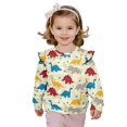 thumbnail image 1 of Xixirimido Cute Cartoon Dinosaurs Print Toddler Girls Sweatshirt Long sleeve Pullover Top Crewneck Sweater Kids Cute Graphic Pullover Sweater Fall Winter Clothes, for 2-3T, 1 of 7