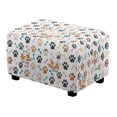 thumbnail image 1 of Xixirimido Cute Corgi Bone Paw Pattern Stretch Ottoman Cover Rectangle Footstool Slipcover Storage Stool Protector Nonslip Footrest Ottoman Cover with Elastic Bottom, Large, 1 of 7