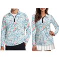 thumbnail image 1 of Xixirimido Cute Dolphins Floral 1/4 Zipper Long Sleeve Couples Golf Shirts Breathable Matching Couple Golf Shirts Moiture-wicking Quick Dry Matching Activewear for Fall Winter 3XL, 1 of 7