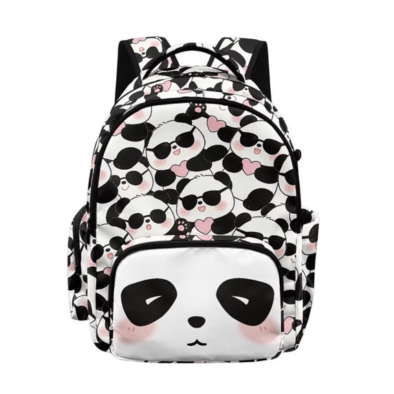 Xixirimido Cute Pandas Print Kids School Bag 17" Backpack for Boys & Girls Lightweight Large Capacity Bookbag for Elementary Middle High School Students