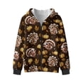 thumbnail image 1 of Xixirimido Cute Turkey Pumpkin Printed Hoodies for Girls Boys Zip Up Hoodie Sweatshirt Teen Lightweight Fall Winter Jacket Casual Long Sleeve Pullover Top for 6-8 Years, 1 of 7