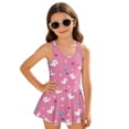 thumbnail image 1 of Xixirimido Cute Unicorn Planets Pink Print Girls One Piece Swimsuits with Skirt Sleeveless Swim Dress Modest Skirted Swimwear with Built-in Shorts UPF 50+ Bathing Suit, 5-6 Years, 1 of 7
