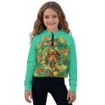 thumbnail image 1 of Xixirimido Dachshnud Dog Floral Green Pattern Girls Half Zip Sweatshirt Long Sleeve Pullover Crop Tops Kids Lightweight Hoodie Fashion Winter Clothes Size 13-14, 1 of 7