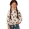 thumbnail image 1 of Xixirimido Dachshund Dog Paws Hearts Printed Girls Long Sleeve Shirts Cute Kids Fashion Crew Neck Tunic Tops Tie-hem Tees for Fall Winter, Size 11-12, 1 of 7