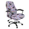 thumbnail image 1 of Xixirimido Dachshund Dog Rose Purple Print Office Chair Covers, Stretch Computer Boss Chair Cover with Button High Back Chair Slipcover Anti-Dust Rotating Chair Cover for Home Office, Large, 1 of 6
