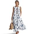 thumbnail image 1 of Xixirimido Eagle Pine Trees Print Summer Dresses for Women Flowy Casual Sleeveless Maxi Dress Beach Vacation Sundresses with Pockets, Size XXL, 1 of 7