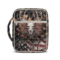 thumbnail image 1 of Xixirimido Elk Bone Leaves US Flag Print Bible Cover Case for Women, Quilted Bible Cover Bag with Handle, Bible Carrying Case Study Supplies Accessories for Men, 1 of 7