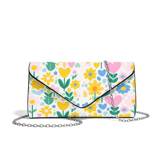 Xixirimido Evening Clutch Purses for Women Leather Clutch Handbags for Formal Wedding Party Prom Crossbody Shoulder Envelope Bag, Boho Floral