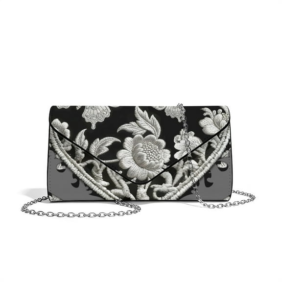 Xixirimido Evening Clutch Purses for Women Leather Clutch Handbags for Formal Wedding Party Prom Crossbody Shoulder Envelope Bag, Roses Embroidery