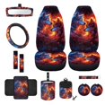 thumbnail image 1 of Xixirimido Fire Wolf Galaxy Car Front Seat Covers 12Pcs Set with Steering Wheel &Seat Belt Cover Car Trash Can Armrest Cover Air Vent Bag Rear View Mirror Cover Cup Coasters Kychain, 1 of 7