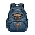 thumbnail image 1 of Xixirimido French Bulldog Denim Print 17" Multi Pockets Kids Backpack for Boys Lightweight School Bag Girls Large Bookbag for Elementary Middle High School Students, 1 of 8