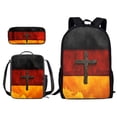 thumbnail image 1 of Xixirimido German Flag Cross Print School Backpack 3 Pieces Set for Boys Girls with Lunch Box Pencil Bag Primary/Middle School Bag Teenager Bookbags, 1 of 4