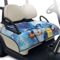 thumbnail image 1 of Xixirimido Golf Cart Seat Cover Quilted Golf Cart Seat Towel Blanket with 4 Pockets & Non Slip Backing Universal Fit for 2 Person Seats Carts, Blue Butterfly Marble, 1 of 8
