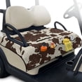 thumbnail image 1 of Xixirimido Golf Cart Seat Cover Quilted Golf Cart Seat Towel Blanket with 4 Pockets & Non Slip Backing Universal Fit for 2 Person Seats Carts, Brown Cow Cowhide, 1 of 8