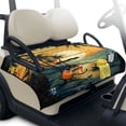 thumbnail image 1 of Xixirimido Golf Cart Seat Cover Quilted Golf Cart Seat Towel Blanket with 4 Pockets & Non Slip Backing Universal Fit for 2 Person Seats Carts, Palm Tree Sunset Tropical Island, 1 of 8