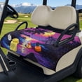 thumbnail image 1 of Xixirimido Golf Cart Seat Covers, Quilted Golf Cart Seat Towel Blanket with 4 Pockets Universal Fit for EZGO Club Car and More 2 Person Seats Carts Non-Slip, Palm Trees Sunset Glow Purple, 1 of 8