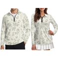 thumbnail image 1 of Xixirimido Green Roses Toile Matching Golf Shirts for Couples Long Sleeve Matching Couple Golf Shirts 1/4 Zip Quick Dry Stretch Athletic Tops Sportswear for Men Women 2XL, 1 of 7
