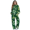 thumbnail image 1 of Xixirimido Green Shamrock St. Patrick's Print Lounge Sets for Women Sweatsuits for Fall Winter 2 Piece Outfits Long Sleeve Sweatshirt Wide Leg Sweatpants Tracksuit Matching Set, X-Large, 1 of 7