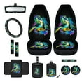 thumbnail image 1 of Xixirimido Green Turtle Print Car Front Seat Covers 12Pcs Set with Steering Wheel &Seat Belt Cover Car Trash Can Armrest Cover Air Vent Bag Rear View Mirror Cover Cup Coasters Kychain, 1 of 7