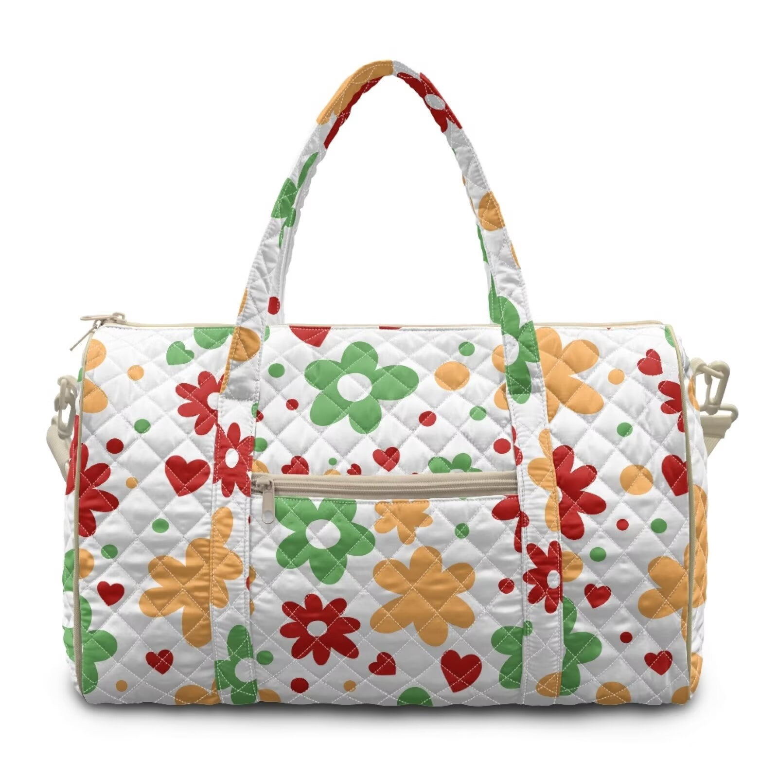 Xixirimido Gym Bag for Women, Quilted Duffle Bag with Trolley Sleeve for Travel, Weekender Overnight Bag for Men Hospital Bags for Women, Abstract Colorful Floral