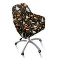 thumbnail image 1 of Xixirimido Halloween Ghost Cat Pumpkin Pattern Swivel Office Armrest Chair Covers Stretch Dining Chair Cover, Mid-Back Desk Chair Slipcover Removable Accent Armchair Protector, 1 of 7