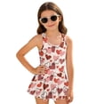 thumbnail image 1 of Xixirimido Heart Shapes Leopard Pink Print Girls One Piece Swimsuits Sleeveless Swim Dress for Girls Skirted Bathing Suit Hawaiian Skirt Swimwear UPF 50+ Sun Protection, 3-4 Years, 1 of 7
