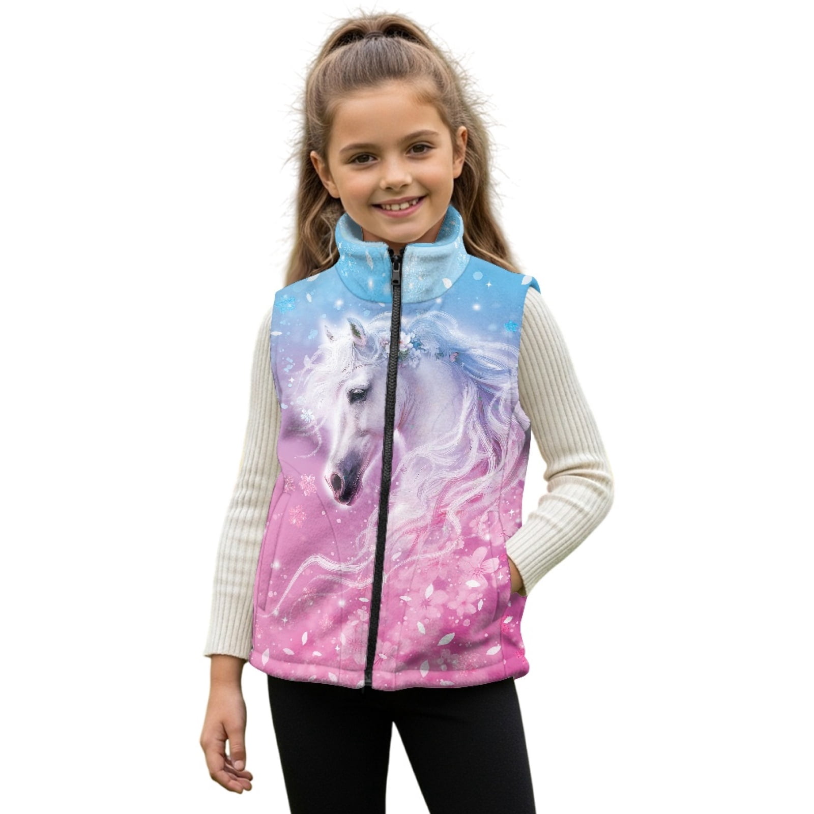 Xixirimido Cat Pink Cherry Blossom Pattern Boys Girls Full Zip