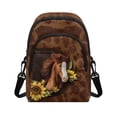 thumbnail image 1 of Xixirimido Horse Sunflower Cowhide Pattern Small Sling Bag for Women Crossbody Bags Fanny Pack Chest Bag for Travel, Brown, 1 of 7