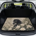 thumbnail image 1 of Xixirimido Horse White Roses Print Universal Car Trunk Mat, All Weather Trunk Protection Cargo Liner Stylish Vehicle Interior Accessories Durable Cargo Mat 29" x 39", 1 of 7