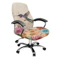 thumbnail image 1 of Xixirimido Hummingbird Colorful Flowers Print Office Chair Covers Computer Universal Stretchable Chair Covers Desk Chair Armrest Covers High Back Slipcovers for Rotating Chairs, Large, 1 of 1
