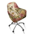 thumbnail image 1 of Xixirimido Hummingbird and Peony Pattern Swivel Office Armrest Chair Covers Stretch Dining Chair Cover, Mid-Back Desk Chair Slipcover Removable Accent Armchair Protector, 1 of 7