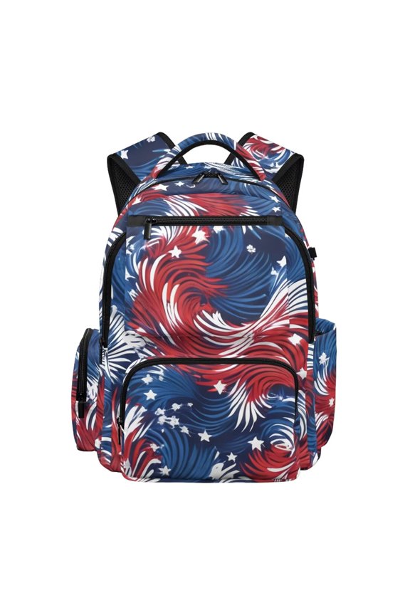 Kids Backpack for Boys Girls Preschool Elementary Students Bookbag 17inch Large School Bag Multi-pocket Lightweight Backpacks, Star Spangled Flag