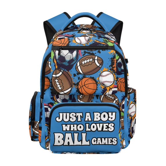 Xixirimido Kids Backpacks for Boys Girls, 17 Inch Large Capacity Backpack Toddler Elementary Schoolbag for Teens Students Lightweight Durable Bookbag, Multi Sport Ball Print