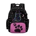 thumbnail image 1 of Xixirimido Kids School Bag 17" Backpack for Boys & Girls Lightweight Large Capacity Bookbag for Elementary Middle School Students, Cat & Paw Moon Stars Print, 1 of 8