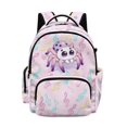 thumbnail image 1 of Xixirimido Kids School Bag 17" Backpack for Boys & Girls Lightweight Large Capacity Bookbag for Elementary Middle School Students, Jumping Spider Music Notes Pink Print, 1 of 8