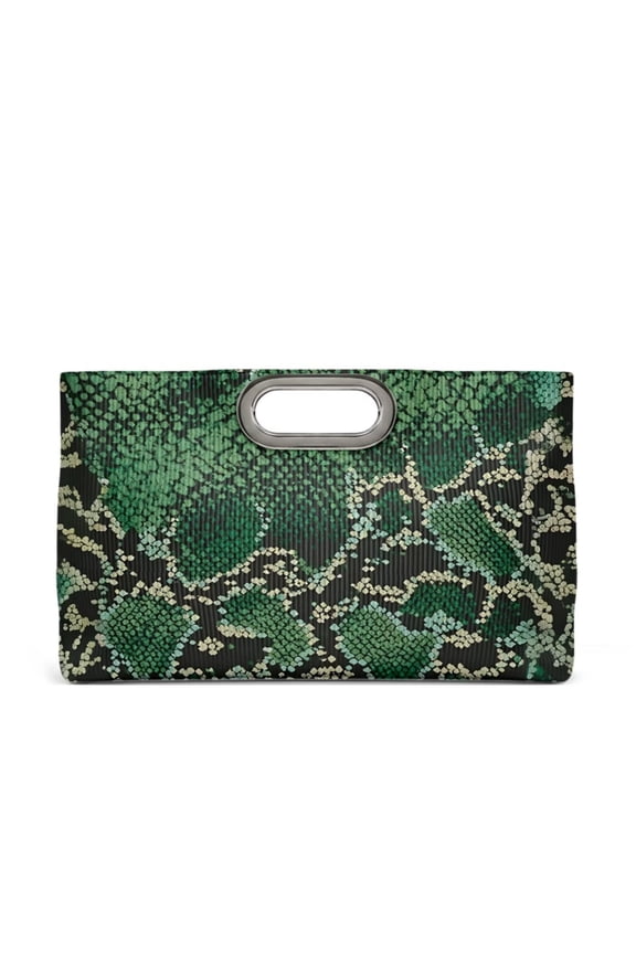 Ladies' Evening Clutch Handbag Formal Party Clutch For Women With Detachable Chain Strap for Wedding Party Prom, Green Snake Skin