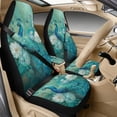 thumbnail image 1 of Xixirimido Leather Seat Cover Front Seats Only, Universal Fit Auto Front Seat Covers for Sedan Van SUV Truck 5 Pcs Set with Seatbelt Covers & Center Console Cover, Peacock Butterfly Floral, 1 of 8