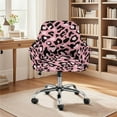 thumbnail image 1 of Xixirimido Leopard Pink Cheetah Pattern Office Chair Covers Computer Stretch Accent Dining Chair Covers Swivel Desk Chair Armrest Slipcover for Mid-Back Rotating Chairs, 1 of 7