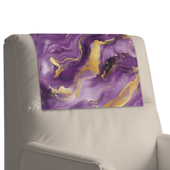 Xixirimido Marble Purple Print Headrest Cover for Recliner Chair Recliner Headrest Protector Couch Head Rest Covers Chair Head Cover for Sofa Furniture Protectors, 2Pcs