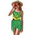 thumbnail image 1 of Xixirimido Paint Splatter Jamaican Flag Print Girls One Piece Swimsuit with Mesh Cover Up Teen Adjustable Strap Bathing Suits with Removable Bra Swimwear Set, Size 15-16 Years, 1 of 7