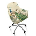 thumbnail image 1 of Xixirimido Peacock Floral Butterfly Pattern Swivel Office Arm Chair Covers Stretch Soft Desk Chair Slipcovers, Curved Back Leisure Armrest Chair Protector Accent Dining Chair Cover, 1 of 7