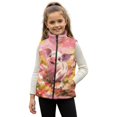 thumbnail image 1 of Xixirimido Pink Pig Floral Pattern Boys Girls Full Zip Fleece Vest Sleeveless Stand Collar Outwear Warm Jacket with Pockets for 7-8Y, 1 of 6