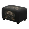 thumbnail image 1 of Xixirimido Pug Dog Black Pattern Ottoman Cover Rectangle Stretch Footstool Cover Non-slip Footrest Stool Slipcover Removable for Storage Ottoman, Large, 1 of 7