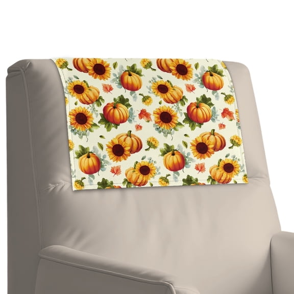 Xixirimido Pumpkin Sunflower Maple Leaf Pattern Recliner Headrest Protector Leather Headrest Cover for Recliner Chair Sofa Couch Head Covers for Sofa Furniture Protectors, 1Pcs