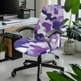 thumbnail image 1 of Xixirimido Purple Camo Print Computer Office Chair Covers Stretchable Soft Fit Universal Desk Rotating Slipcovers, Removable Washable Chair Protector Cover with Button, Large, 1 of 6