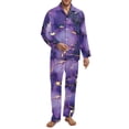 thumbnail image 1 of Xixirimido Purple Marble Pattern Mens Pajama Set Soft Button Down Pajamas Long Sleeve Pjs Sleepwear Loungear Comfy Sleep Sets with Pockets, XX-Large, 1 of 4